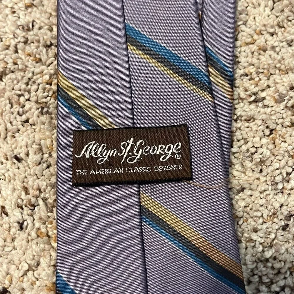 Allyn‎ St. George Purple Vintage Striped Tie